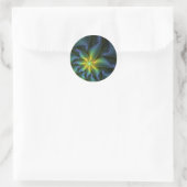 Abstracte Star, glimmende Blauwe Groene Golden Fra Ronde Sticker (Tas)