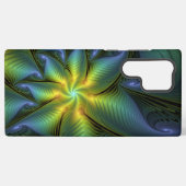 Abstracte Star, glimmende Blauwe Groene Golden Fra Samsung Galaxy Hoesje (Achterkant horizontaal)