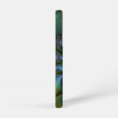 Abstracte Star, glimmende Blauwe Groene Golden Fra Samsung Galaxy Hoesje (Rechterkant)