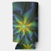 Abstracte Star, glimmende Blauwe Groene Golden Fra Seltzer Blikjeskoeler (Achterkant)