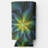 Abstracte Star, glimmende Blauwe Groene Golden Fra Seltzer Blikjeskoeler (Voorkant)