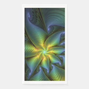 Abstracte Star, glimmende Blauwe Groene Golden Fra Servet