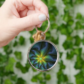 Abstracte Star, glimmende Blauwe Groene Golden Fra Sleutelhanger (Hand)
