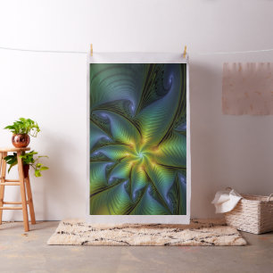 Abstracte Star, glimmende Blauwe Groene Golden Fra Stof