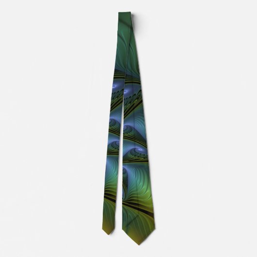 Abstracte Star, glimmende Blauwe Groene Golden Fra Stropdas (Achterkant)