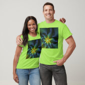Abstracte Star, glimmende Blauwe Groene Golden Fra T-shirt (Unisex)
