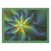 Abstracte Star, glimmende Blauwe Groene Golden Fra Tafelkleed (Voorkant (Horizontaal))