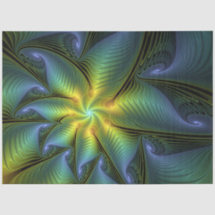 Abstracte Star, glimmende Blauwe Groene Golden Fra Tissuepapier