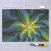 Abstracte Star, glimmende Blauwe Groene Golden Fra Tissuepapier (Craft)