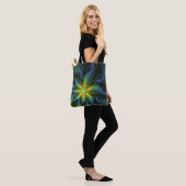Abstracte Star, glimmende Blauwe Groene Golden Fra Tote Bag (Op model)