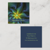 Abstracte Star, glimmende Blauwe Groene Golden Fra Vierkante Visitekaartje (Voorkant / Achterkant)