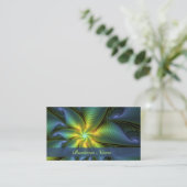Abstracte Star, glimmende Blauwe Groene Golden Fra Visitekaartje (Staand voorkant)