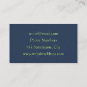 Abstracte Star, glimmende Blauwe Groene Golden Fra Visitekaartje (Achterkant)