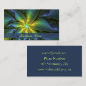 Abstracte Star, glimmende Blauwe Groene Golden Fra Visitekaartje (Voorkant / Achterkant)