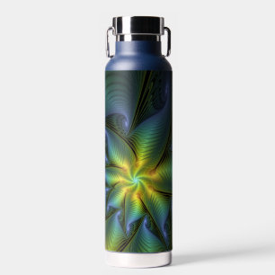 Abstracte Star, glimmende Blauwe Groene Golden Fra Waterfles