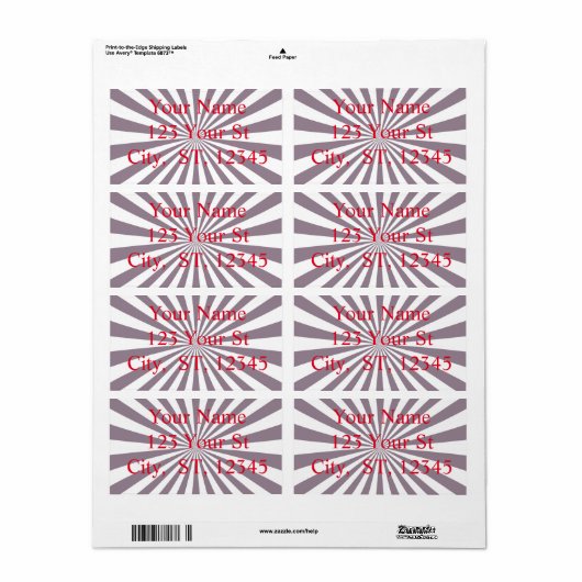 Abstracte Starburst Thunder_Cove Etiket (Full Sheet)