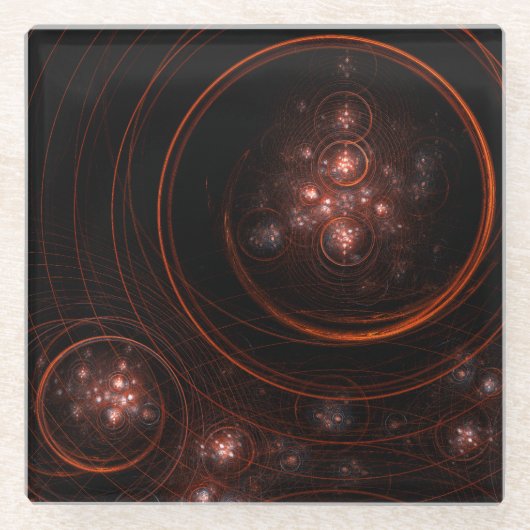 Abstracte Starlight-kunst Glazen Onderzetter (Voorkant)
