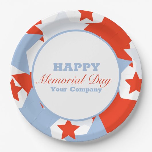 Abstracte Stars Memorial Day Event Party Papieren Bordje (Voorkant)