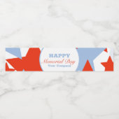 Abstracte Stars Memorial Day Event Party Waterfles Etiket (Enkel label)