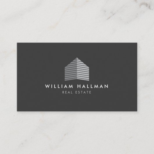 Abstracte startpagina grijs/donkergrijs visitekaartje (Voorkant)