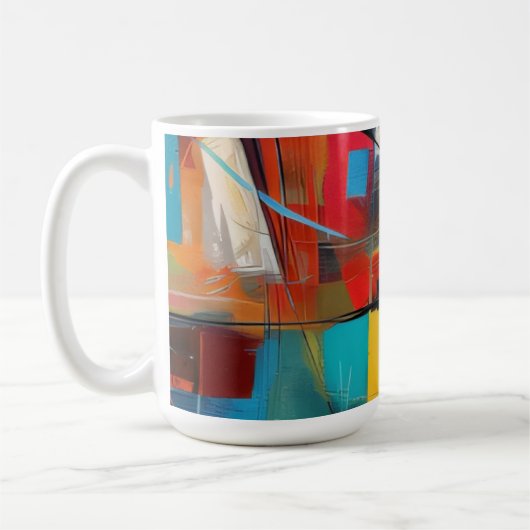 Abstracte Stedelijke Blokken Koffiemok (Links)