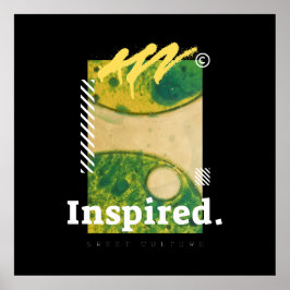 Abstracte Stedelijke Kunst Groen & Geel Esthetiek Poster