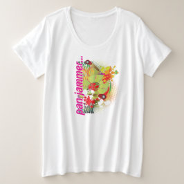 Abstracte Steelpan met Pannestokken en Verfspatten Grote Maat T-shirt