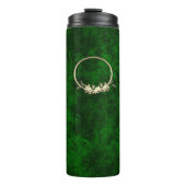 Abstracte steen, getextureerd donkercontrastgroen thermosbeker (Voorkant)