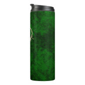 Abstracte steen, getextureerd donkercontrastgroen thermosbeker (Geroteerd rechts)