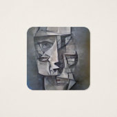 Abstracte steenfiguur vierkante visitekaartjes (Achterkant)