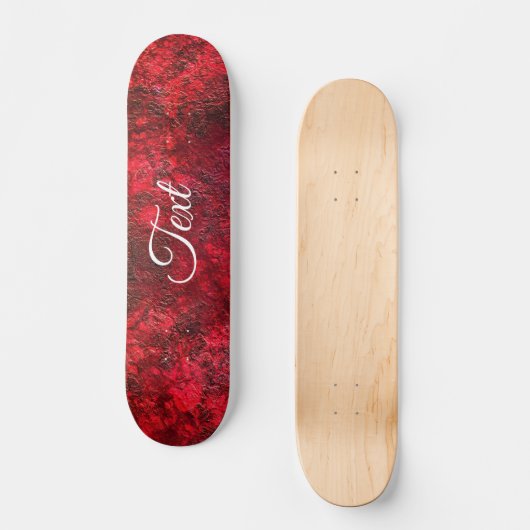 Abstracte steenmarmer, getextureerd rood, sjaal persoonlijk skateboard (Voorkant)