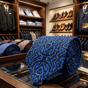 Abstracte Stekelige Kam Getand In Blauwe Kleuren P Stropdas