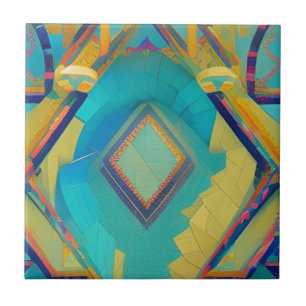 Abstracte stemmen van turkooizen marokkaans mozaïe tegeltje