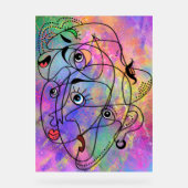 Abstracte stemming gezichten kunst acryl teken bord (Voorkant)