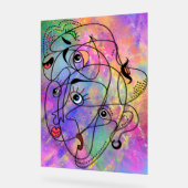 Abstracte stemming gezichten kunst acryl teken bord (Hoek)
