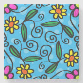 Abstracte stenen bloemenonderlegger onderzetter (Voorkant)