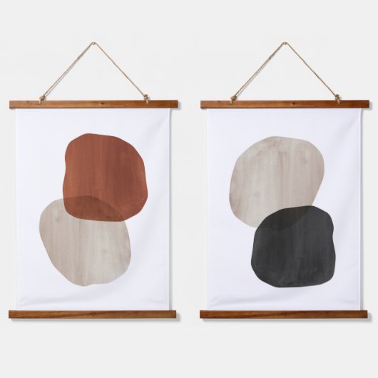 Abstracte stenen hangend wandkleed (Dubbel)