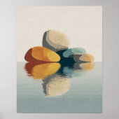 Abstracte stenen reflectie wandkunst voor de woonk poster (Voorkant)