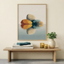 Abstracte stenen reflectie wandkunst voor de woonk