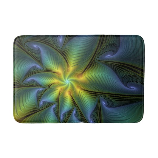 Abstracte ster, glanzende blauwe groene gouden fra badmat (Voorkant)