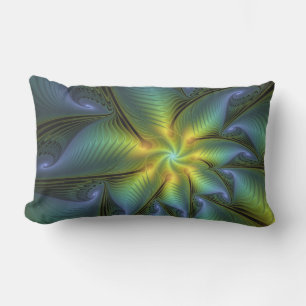 Abstracte ster, glanzende blauwe groene gouden fra buitenkussen