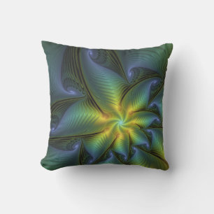 Abstracte ster, glanzende blauwe groene gouden fra buitenkussen