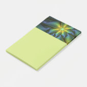 Abstracte ster, glanzende blauwe groene gouden fra post-it® notes (Schuin)