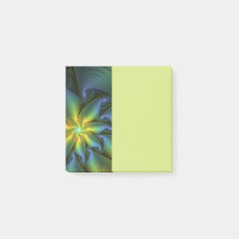 Abstracte ster, glanzende blauwe groene gouden fra post-it® notes