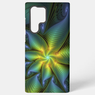 Abstracte ster, glanzende blauwe groene gouden fra samsung galaxy hoesje