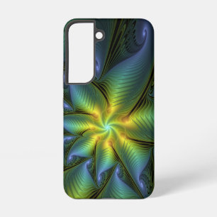 Abstracte ster, glanzende blauwe groene gouden fra samsung galaxy hoesje