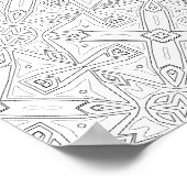 Abstracte ster tegelpatroon kleurplaat ontwerp poster (Hoek)