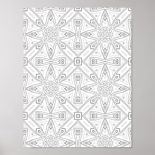 Abstracte ster tegelpatroon kleurplaat ontwerp poster (Voorkant)