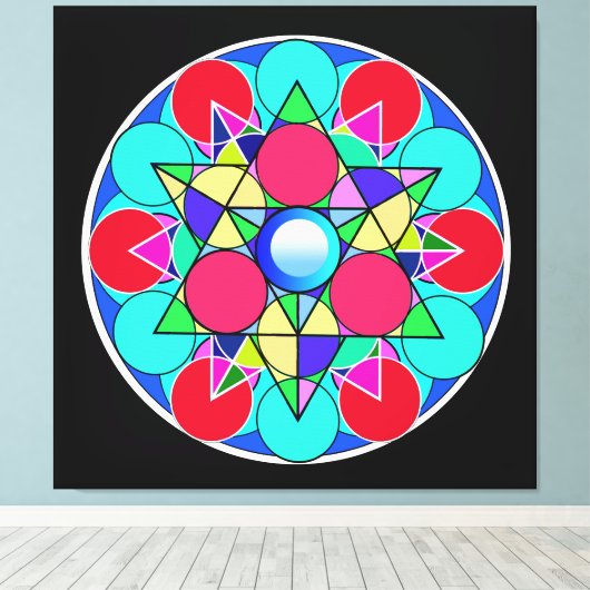 Abstracte Sterbloem Canvas Afdruk (Insitu (Houten vloer))