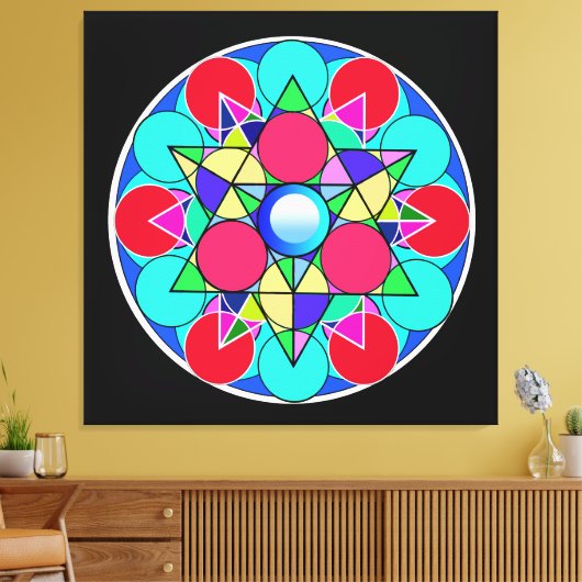 Abstracte Sterbloem Canvas Afdruk (Insitu (Woonkamer))